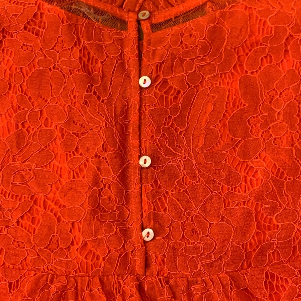 Umgee dress NWT Size Small coral orange Lexie overlay embroidered flowers - Picture 9 of 10